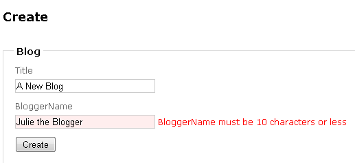 Lap létrehozása egyéni hibaüzenettel