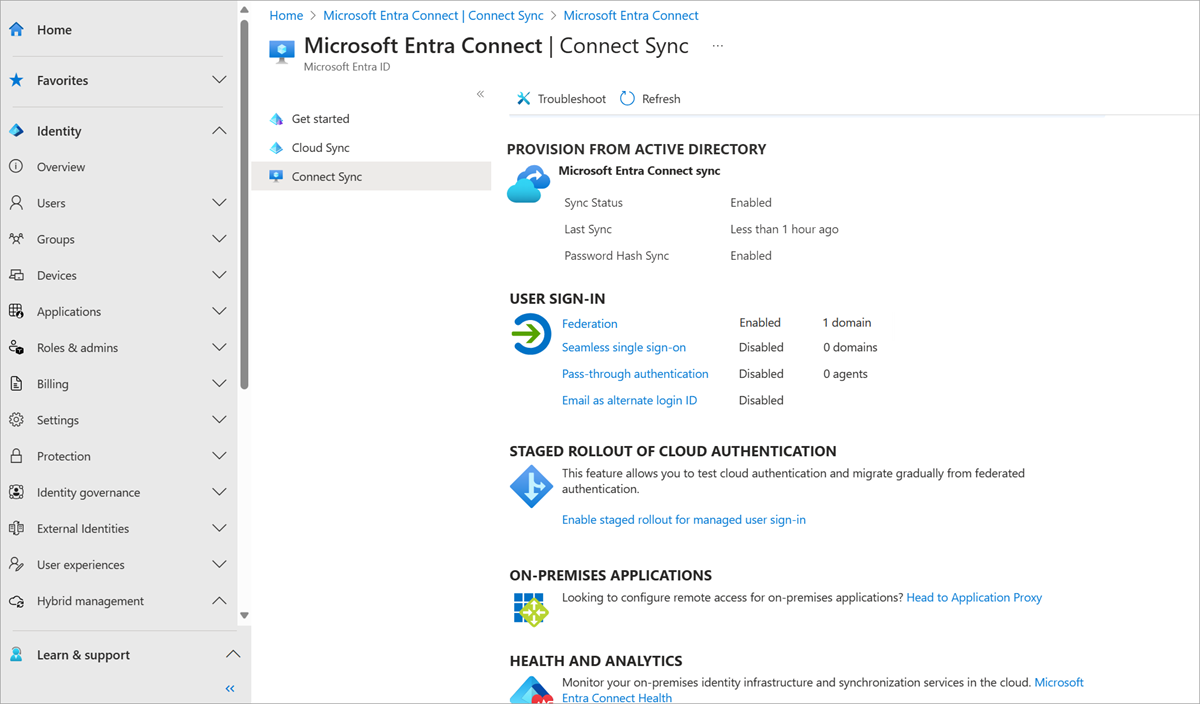 A Microsoft Entra felügyeleti központ aktuális felhasználói beállításainak ellenőrzése