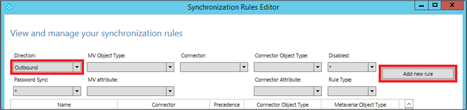 Synchronization Rules Editor