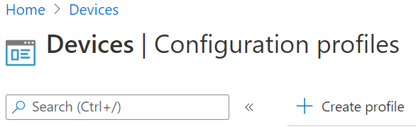 Hozzon létre egy konfigurációs profilt.