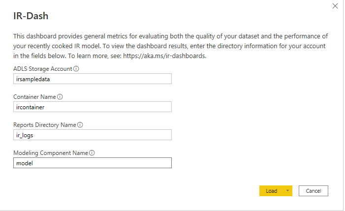 Example of a filled out pop-up for the IR-Dashboard. Example of a filled out pop-up for the IR-Dashboard.