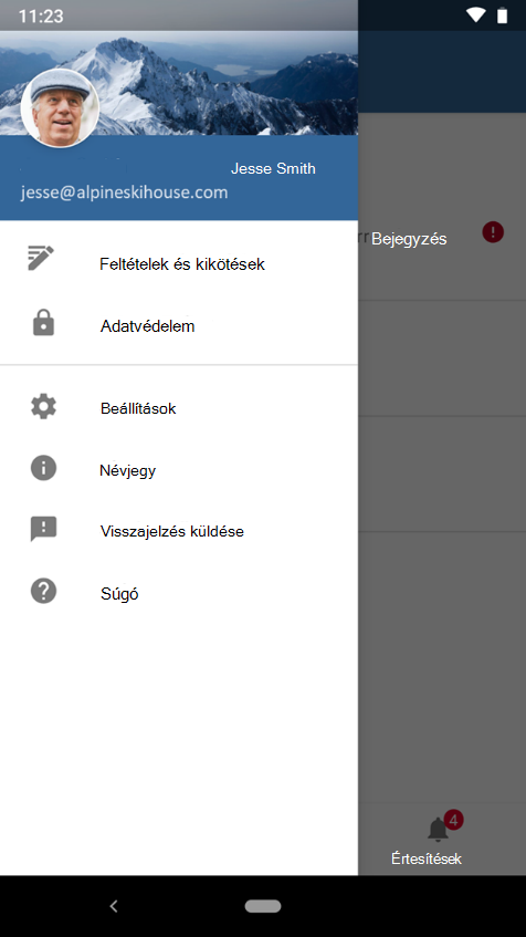 Képernyőkép az Android-alapú Intune app arculatváltási képének #1 példájáról