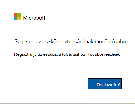 Képernyőkép az eszköz Intune való regisztrálásáról.