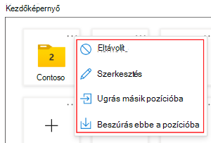 Képernyőkép, amely bemutatja, hogyan helyezheti át alkalmazásait és mappáit különböző helyekre az Android Enterprise dedikált eszközein, amelyek többalkalmazásos módban futnak Microsoft Intune.