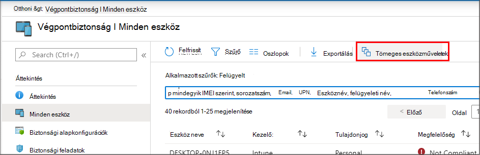 Tömeges műveletek kiválasztása