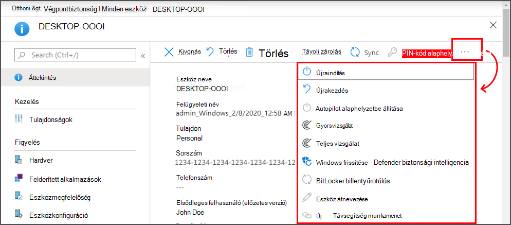 További műveletek megtekintése