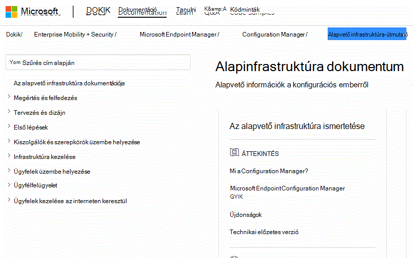 A tartalomjegyzék-szűrő használatának animációja.