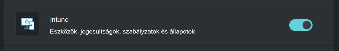 Képernyőkép arról, hogy a Microsoft Intune beépülőmodul-forrás engedélyezve van a Microsoft Copilot a biztonságért portálon.