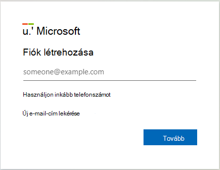 Képernyőkép az Microsoft Intune próbaverziós fiók regisztrációjának weblapjáról.