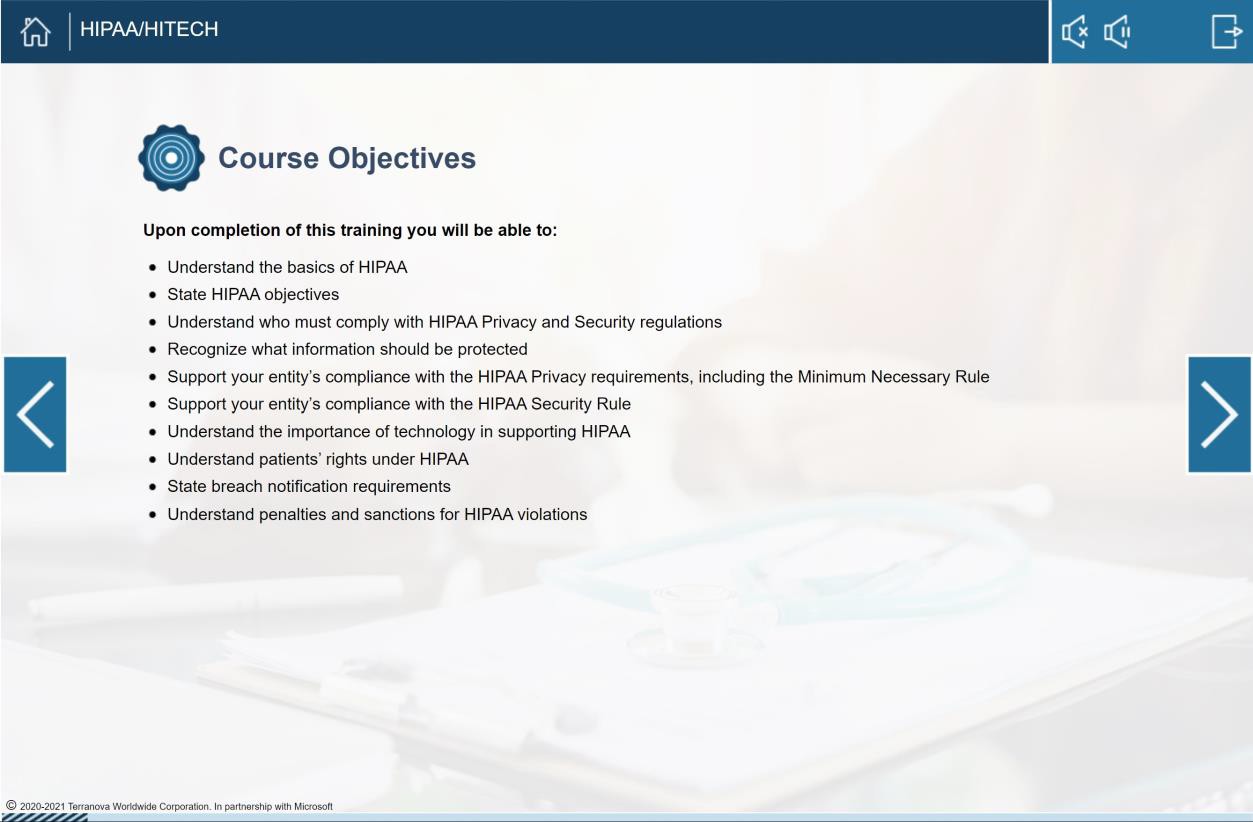 Training course objectives overview.