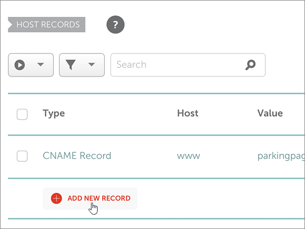 Válassza az ADD NEW RECORD (ÚJ REKORD HOZZÁADÁSA) lehetőséget.