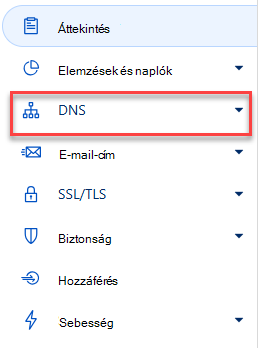 Válassza a DNS lehetőséget.