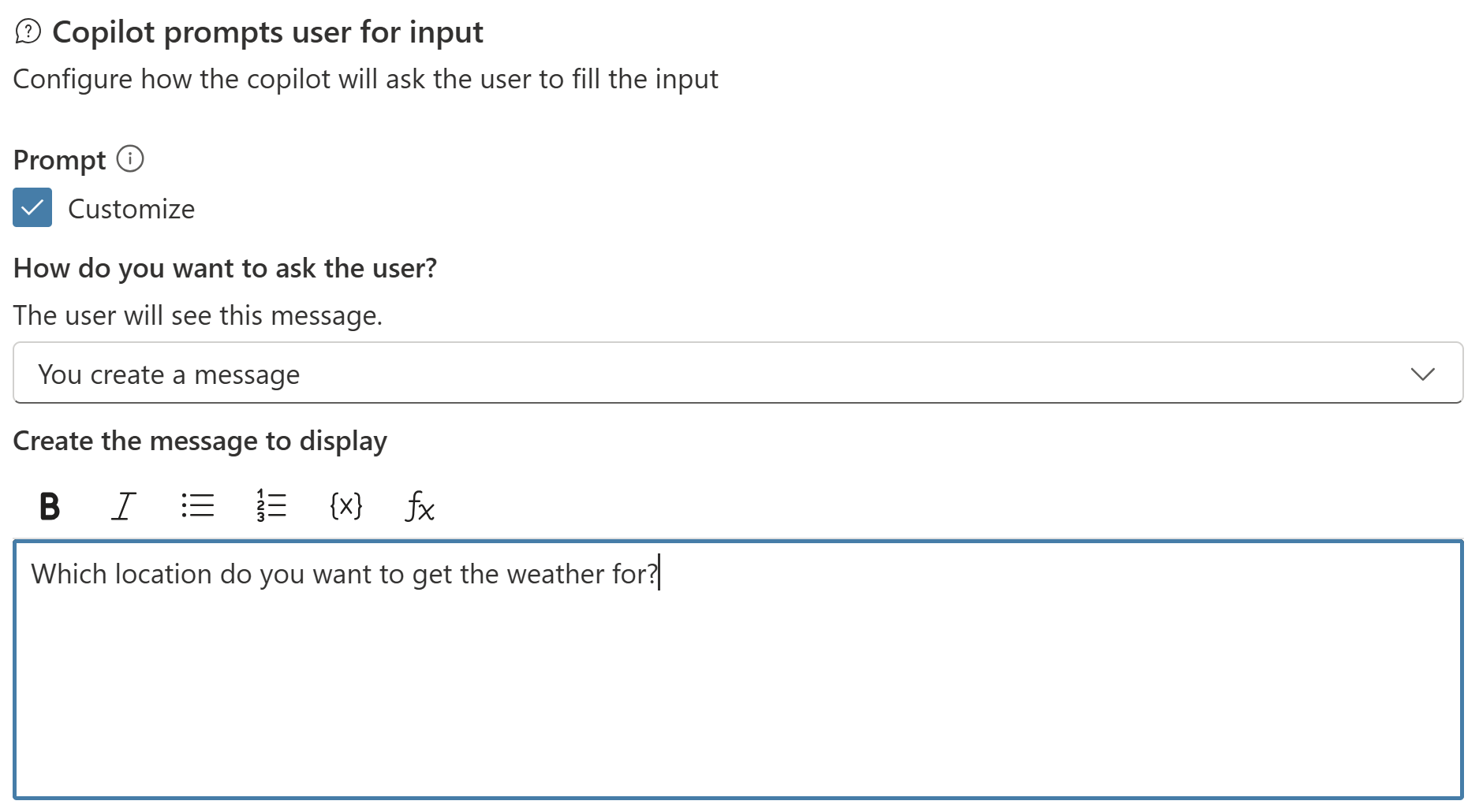 Screenshot of a question overridden for an input