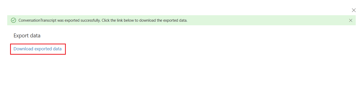 Download exported data.