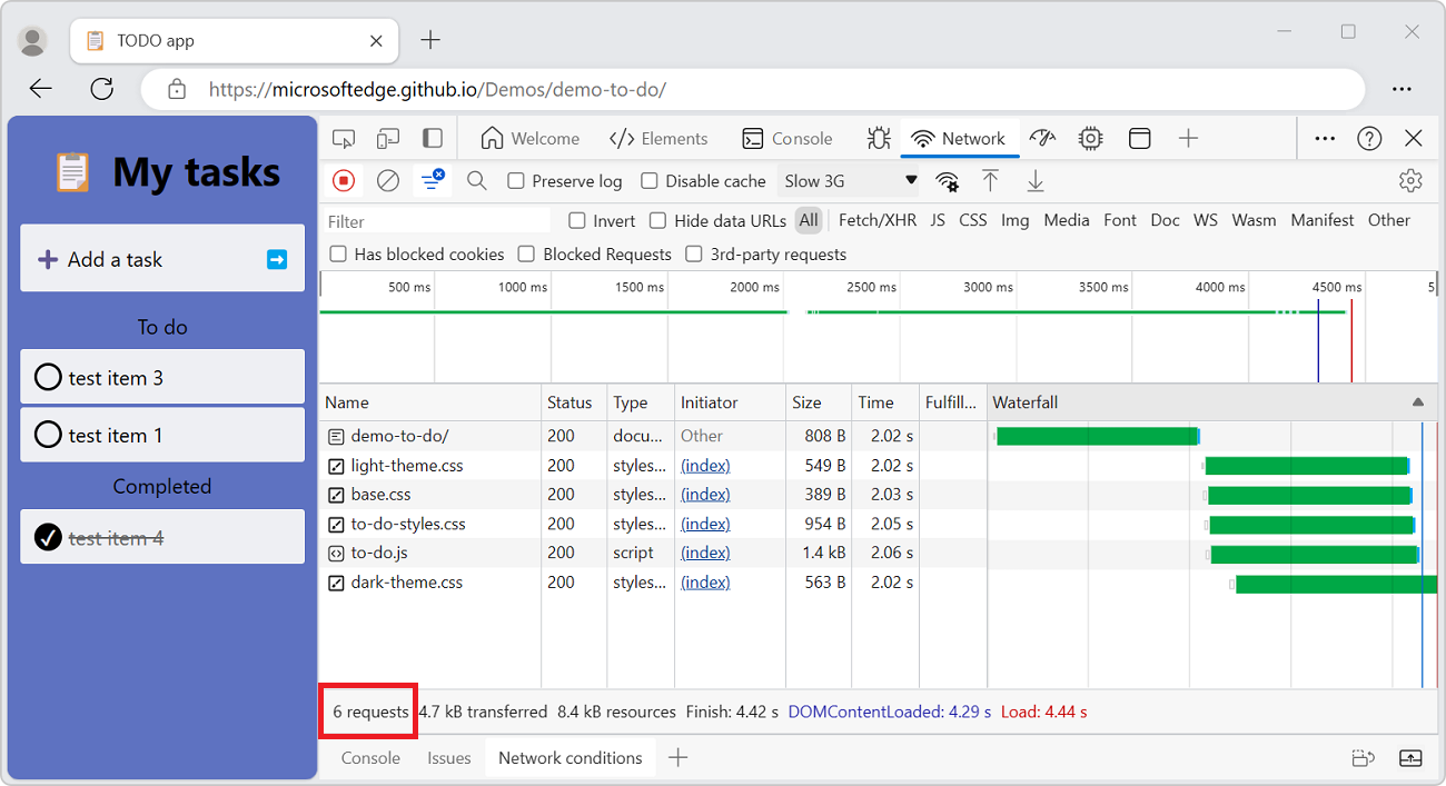 The total number of requests since DevTools were opened