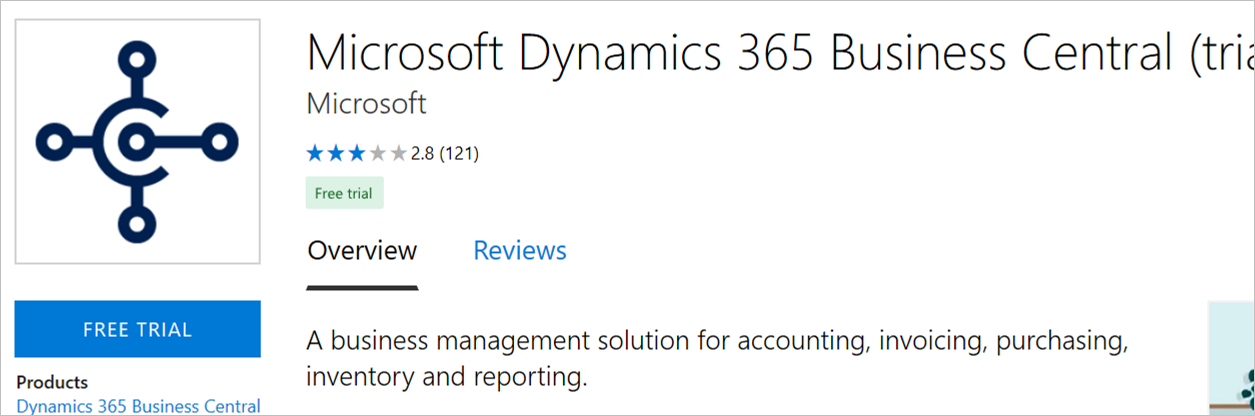 Dynamics 365 Ingyenes próbaverzió gomb