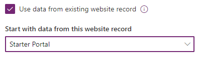 Meglévő webhelyrekord használata