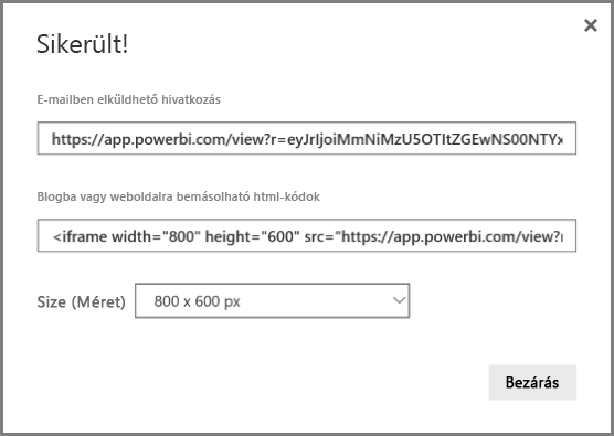 Screenshot of Success: a link and HTML.