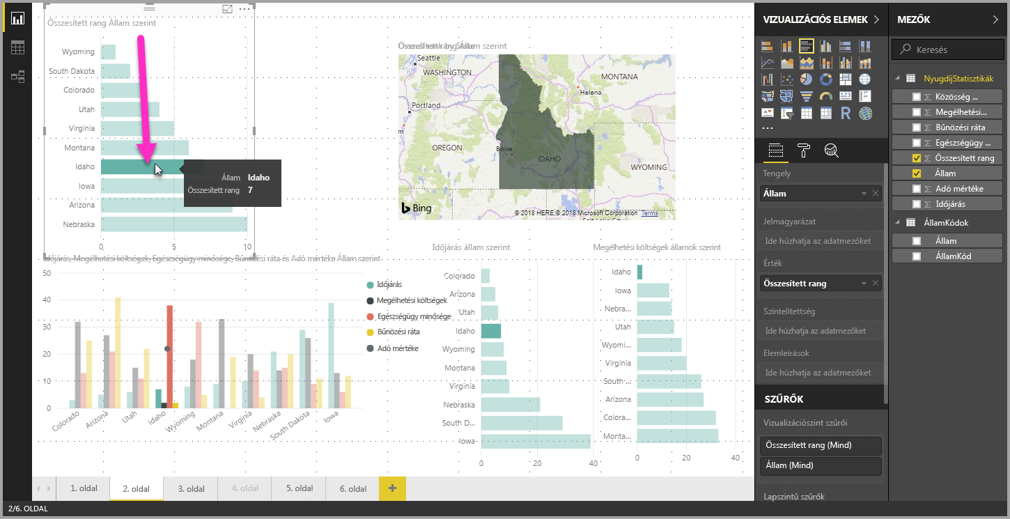 Adatelemek, adatpontok és vizualizációk többszörös kijelölése - Power BI |  Microsoft Learn