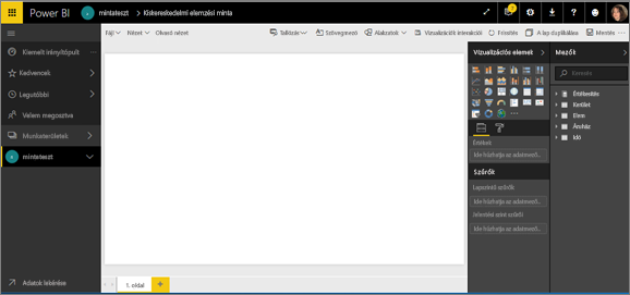 Screenshot showing a brand-new report in report-editing mode.