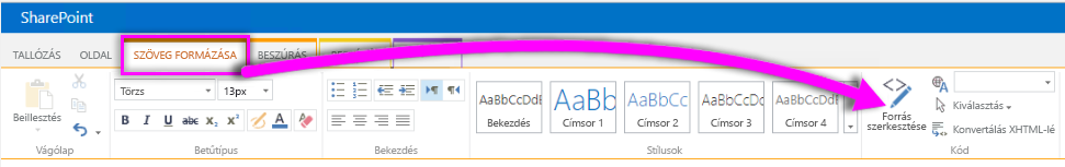 Képernyőkép a Forrás szerkesztéséről.