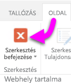 Képernyőkép a szerkesztés leállításáról.