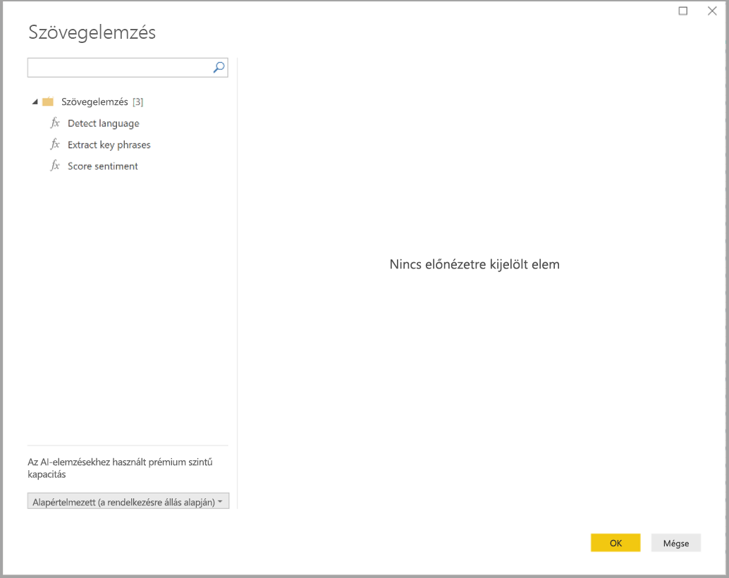 Screenshot of the Text analytics dialog box showing the Detect language function.