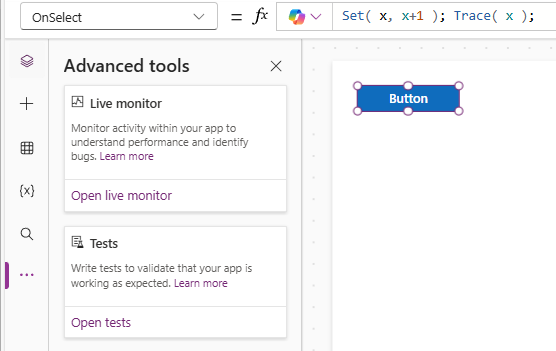 a Power Apps élő figyelőjének belépési pontja
