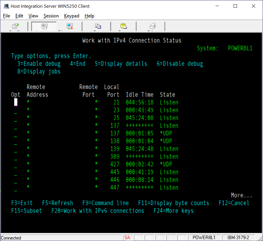 IP connection status