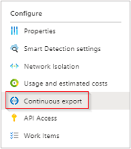 Képernyőkép a Folyamatos exportálás menüelemről.