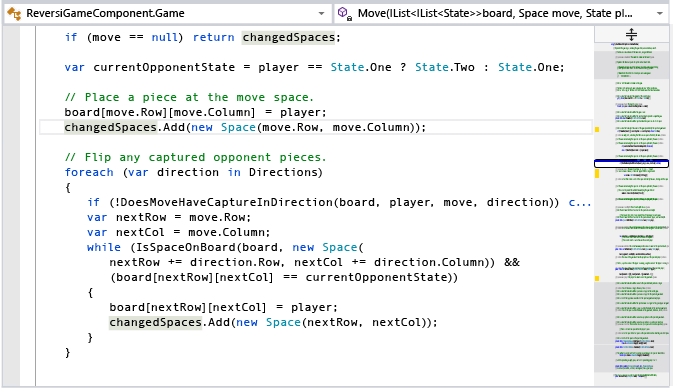 EnhancedScrollbar The scroll bar in map mode