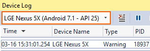 Location of Device Selector