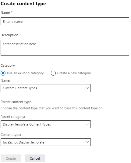 Create content type