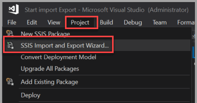 Képernyőkép a Start varázsló Projektről.