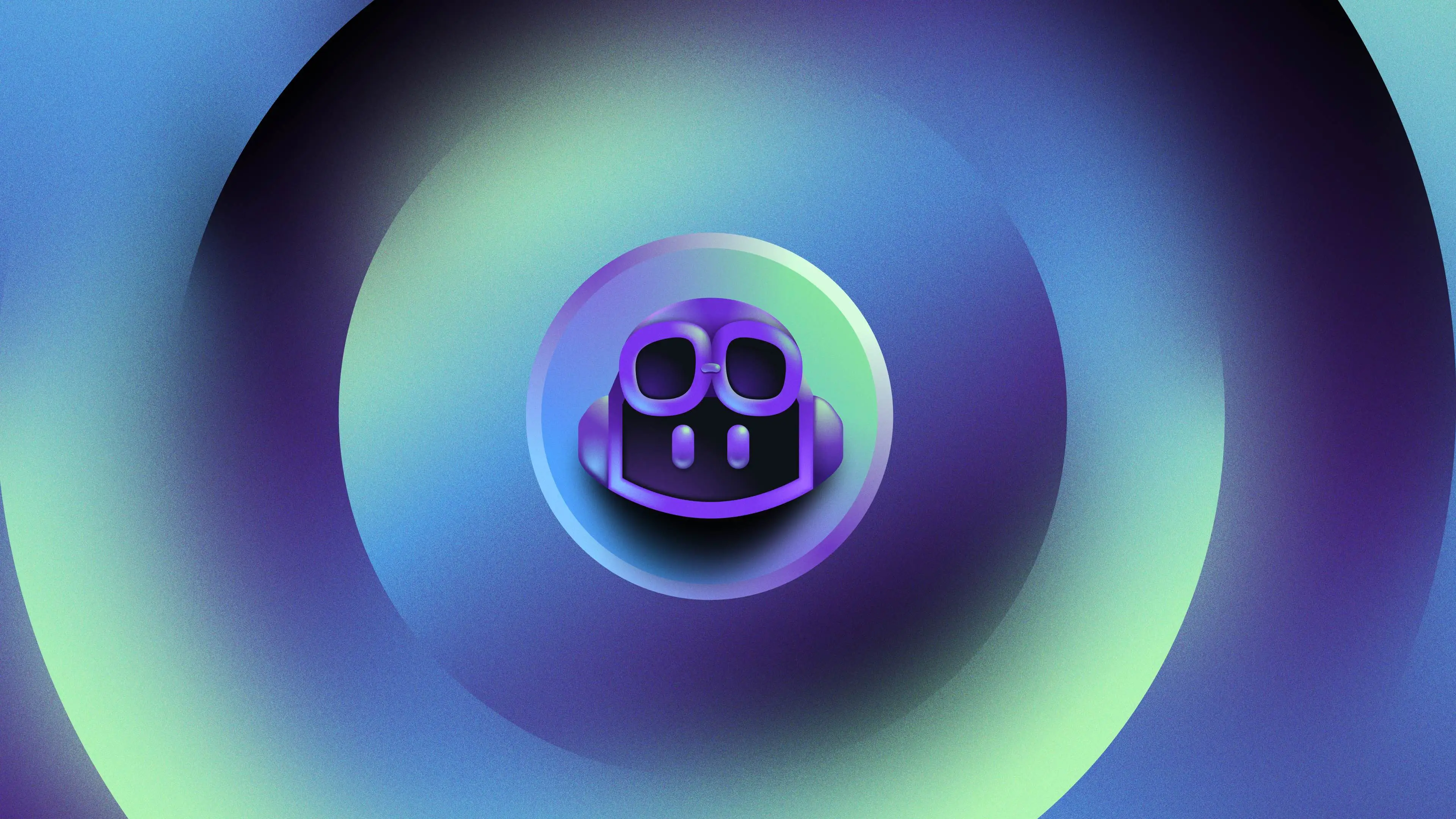 A GitHub Copilot emblémája, amely középen a Copilot ikont jeleníti meg, kék és zöld örvényrel az embléma körül.