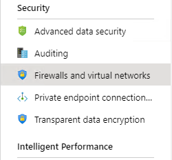 Screenshot of how to go to firewalls and virtual networks.