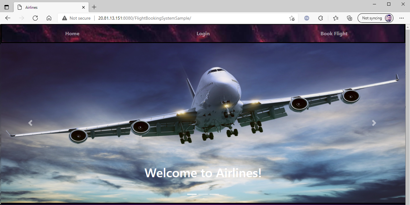 Képernyőkép a futó alkalmazásról.