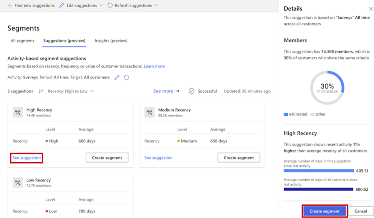 Screenshot that shows segments.