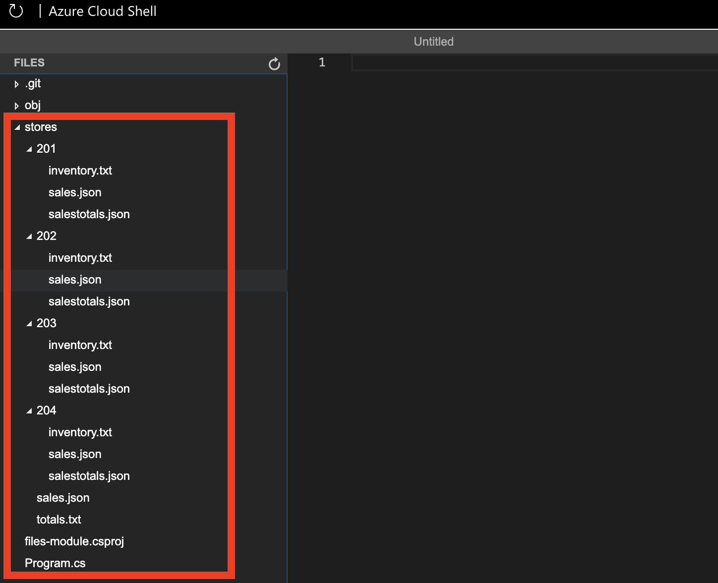 Screenshot of EXPLORER window that shows the project folder structure.