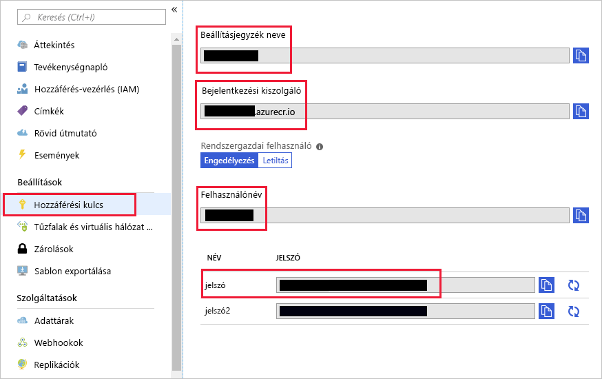 Screenshot of the Access keys details.