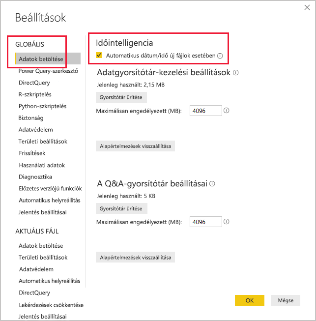 Képernyőkép az automatikus dátumidő konfigurálásáról.