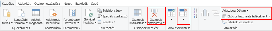 Képernyőkép a lekérdezésszerkesztő kezdőlapjának beállításairól.