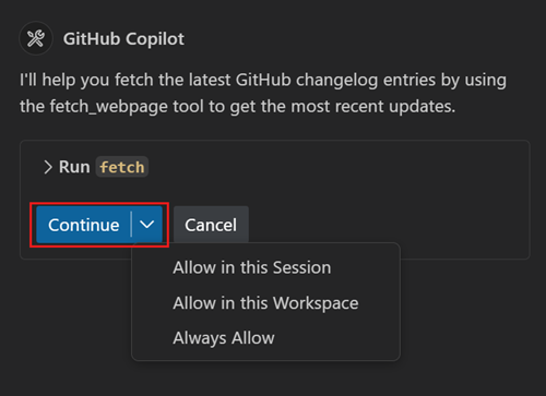 Képernyőkép az ügynök módról, amely megerősítést kér.