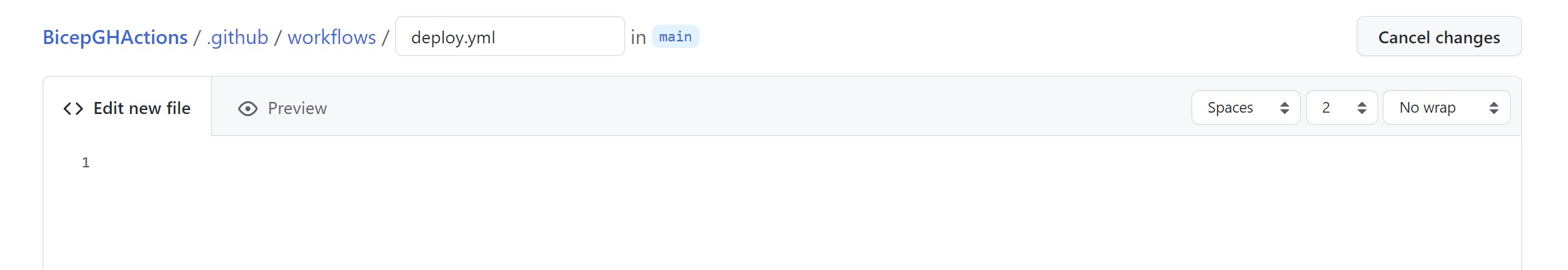 Képernyőkép a GitHub új fájljának létrehozásáról, szerkesztéséről és előnézetéről.