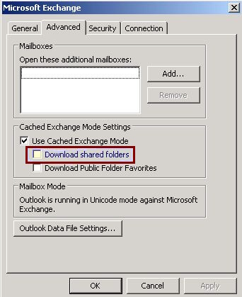 Screenshot that shows the Download shared folders option.