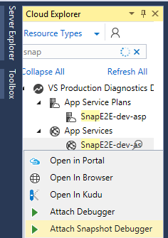 Launch the snapshot debugger