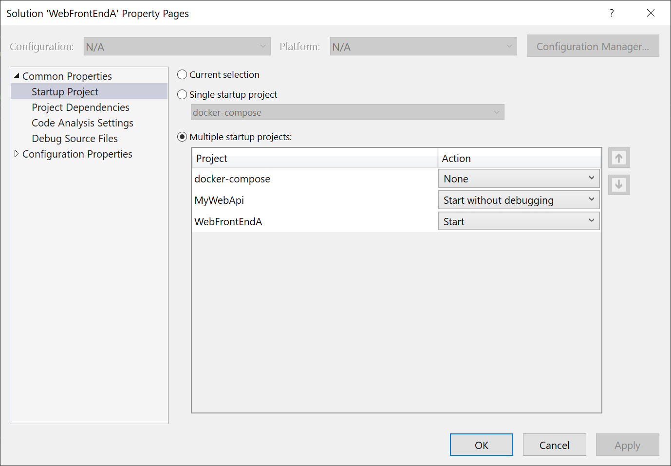 A megoldás tulajdonságlapjainak képernyőképe.