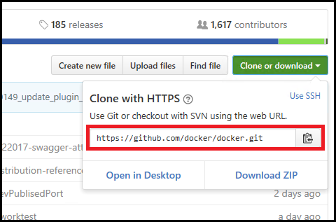 GitHub klónozás gomb