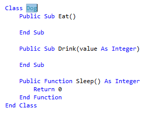 Kijelzett kód képernyőképe – Visual Basic.