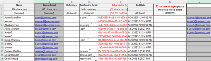 Jelölje ki mindkét felhasználói oszlopot